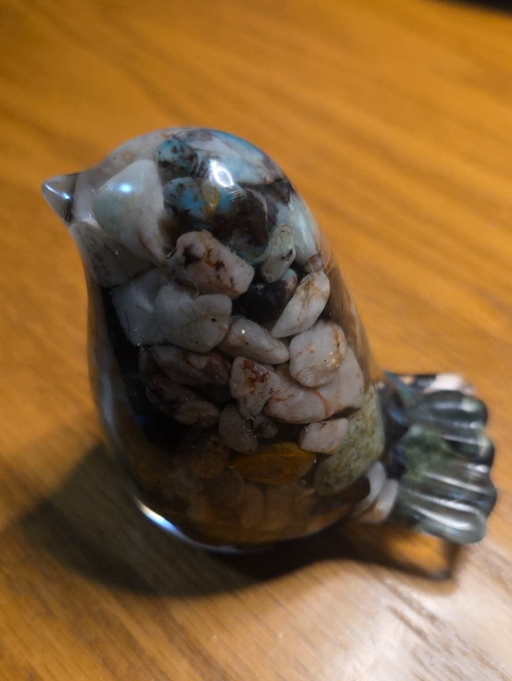 Handmade Polished Stone Bird Resin Figurine